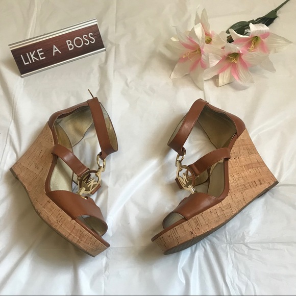 Michael Kors Shoes - Michael micheal Kors wedge sandals Tan colored